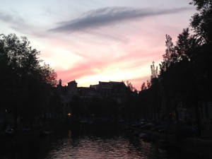 Sunset in Amsterdam last summer.