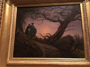 There's a story in this painting by Caspar David Friedrich, entitled Two Men Contemplating the Moon