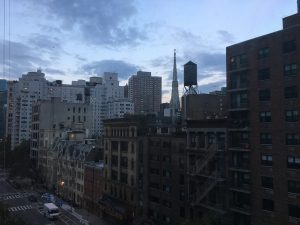 NYC street & sky in October.